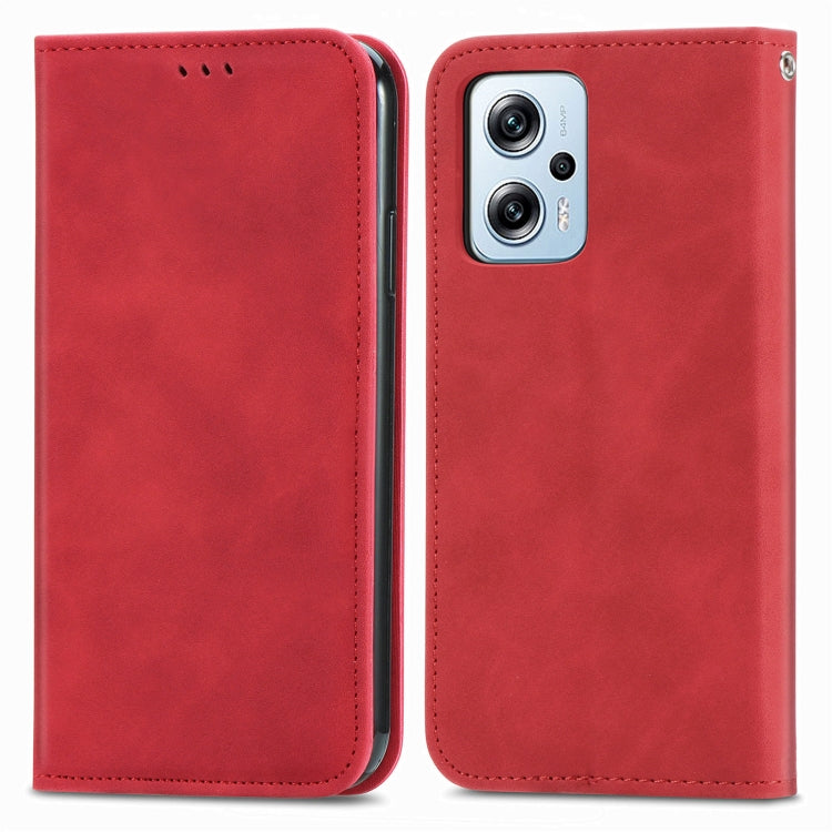 For Xiaomi Redmi Note 11T Pro / Poco X4 GT Retro Skin Feel Magnetic Leather Phone Case