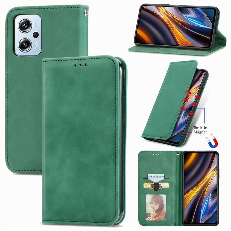 For Xiaomi Redmi Note 11T Pro / Poco X4 GT Retro Skin Feel Magnetic Leather Phone Case