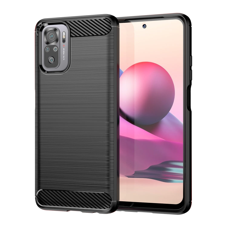 For Xiaomi Poco M5s Brushed Texture Carbon Fiber TPU Phone Case