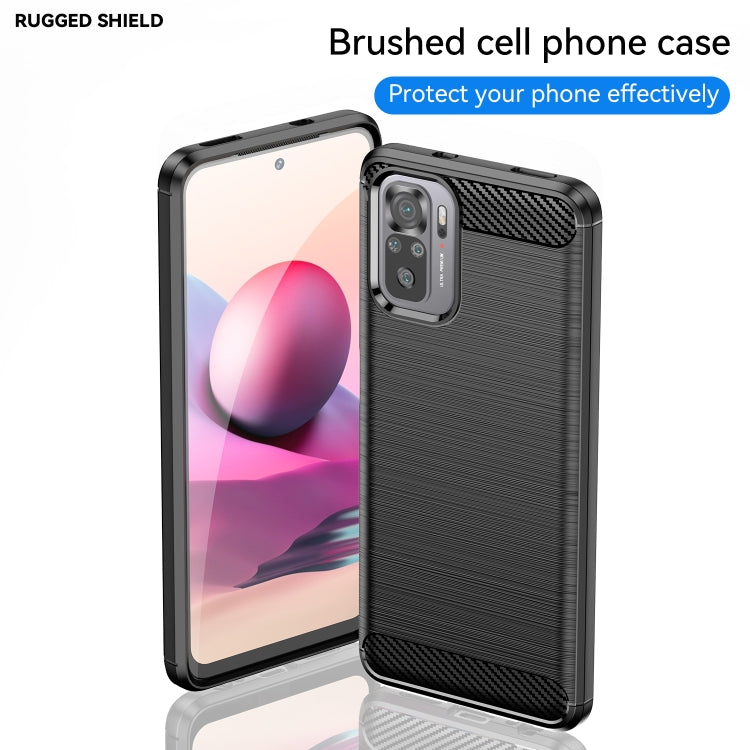 For Xiaomi Poco M5s Brushed Texture Carbon Fiber TPU Phone Case