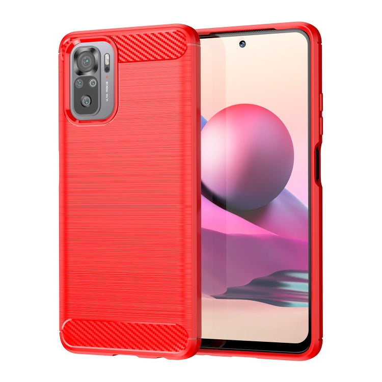 For Xiaomi Poco M5s Brushed Texture Carbon Fiber TPU Phone Case