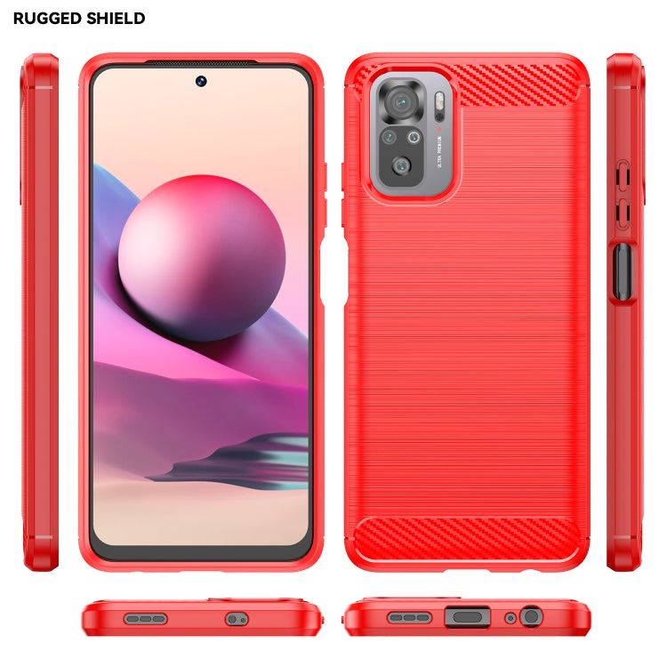 For Xiaomi Poco M5s Brushed Texture Carbon Fiber TPU Phone Case