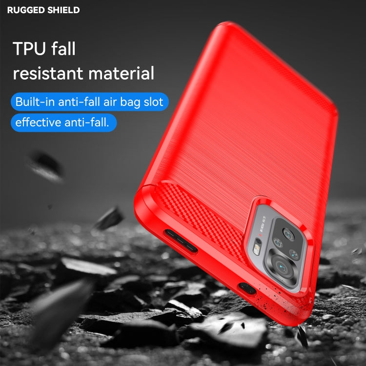 For Xiaomi Poco M5s Brushed Texture Carbon Fiber TPU Phone Case