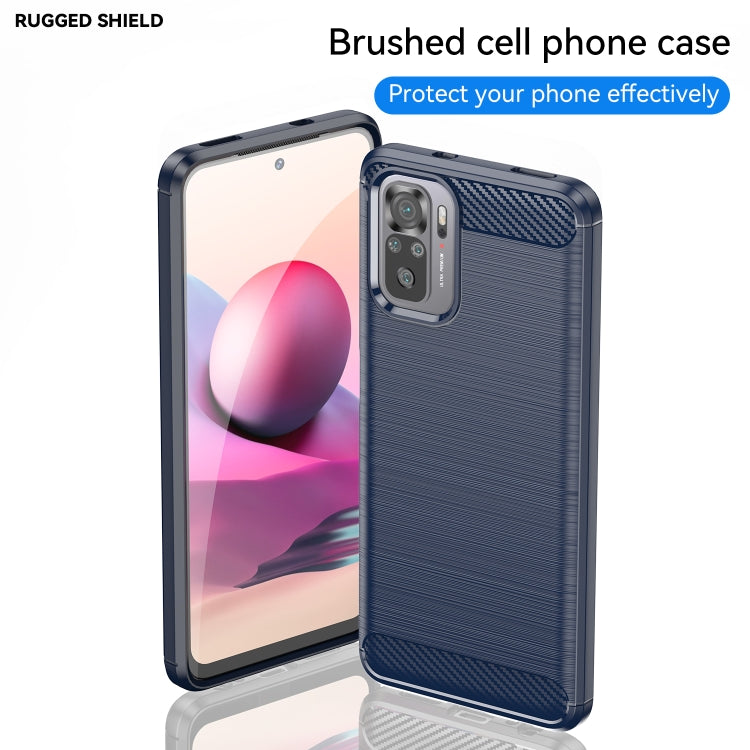 For Xiaomi Poco M5s Brushed Texture Carbon Fiber TPU Phone Case