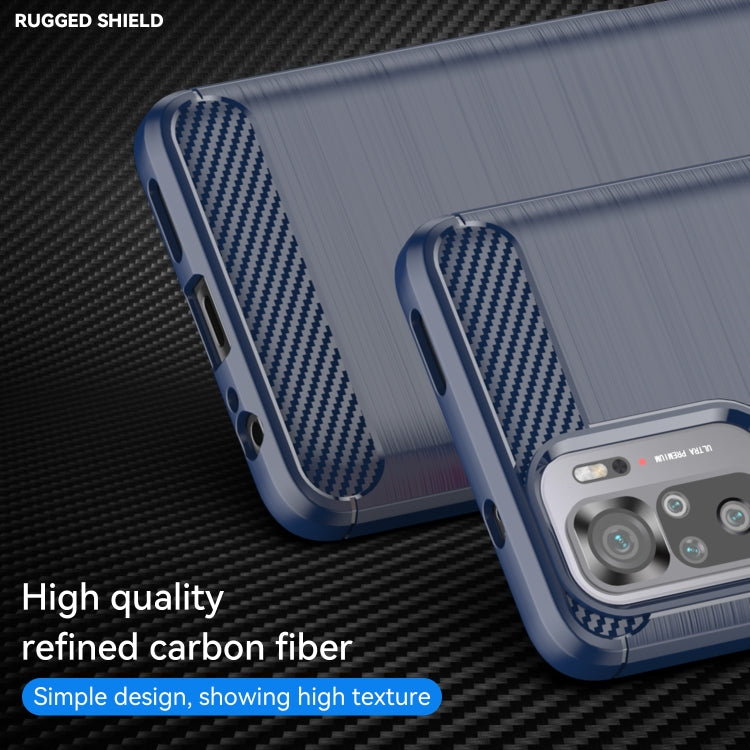 For Xiaomi Poco M5s Brushed Texture Carbon Fiber TPU Phone Case