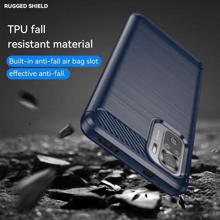 For Xiaomi Poco M5s Brushed Texture Carbon Fiber TPU Phone Case