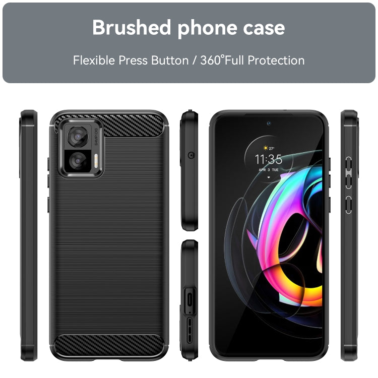For Motorola Moto Edge 30 Lite Brushed Texture Carbon Fiber TPU Phone Case