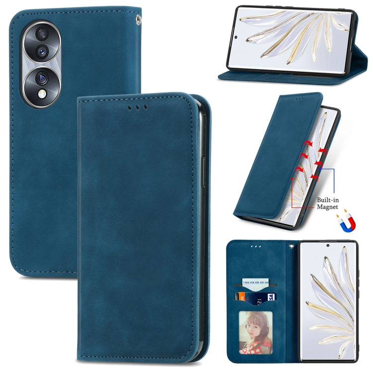 For Honor 70 Retro Skin Feel Magnetic Leather Phone Case
