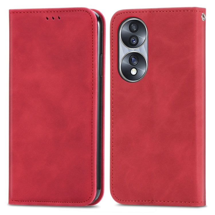 For Honor 70 Retro Skin Feel Magnetic Leather Phone Case