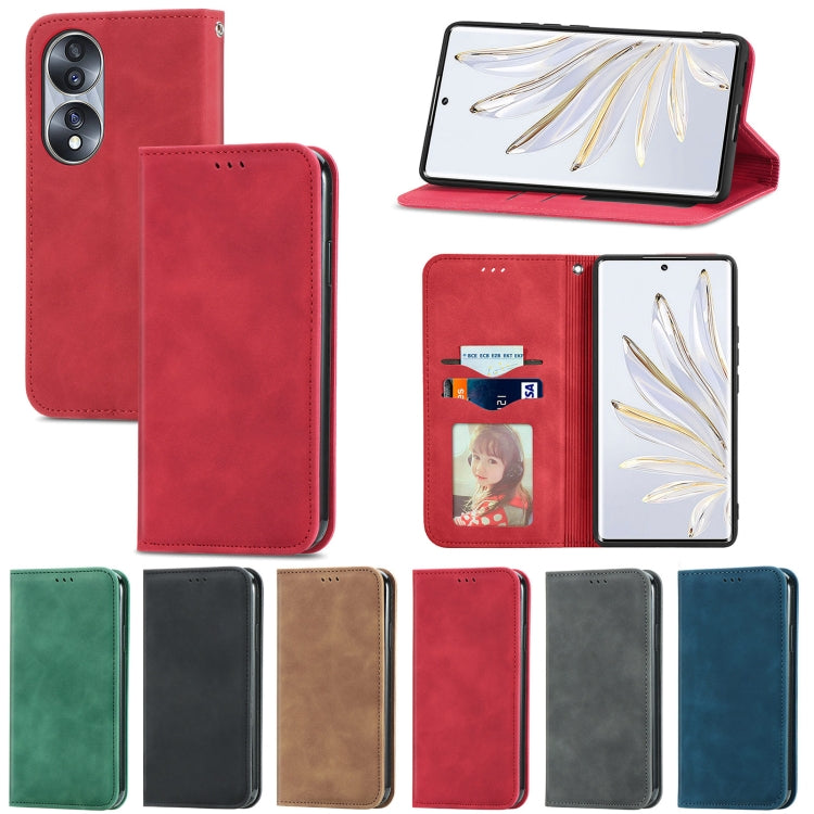 For Honor 70 Retro Skin Feel Magnetic Leather Phone Case
