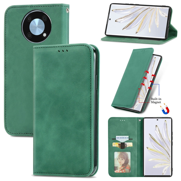 For Huawei Nova Y90 Retro Skin Feel Magnetic Leather Phone Case