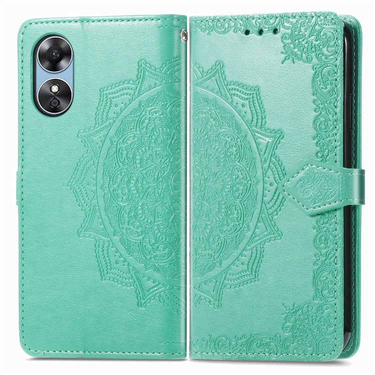 For OPPO  A17 Mandala Flower Embossed Leather Phone Case