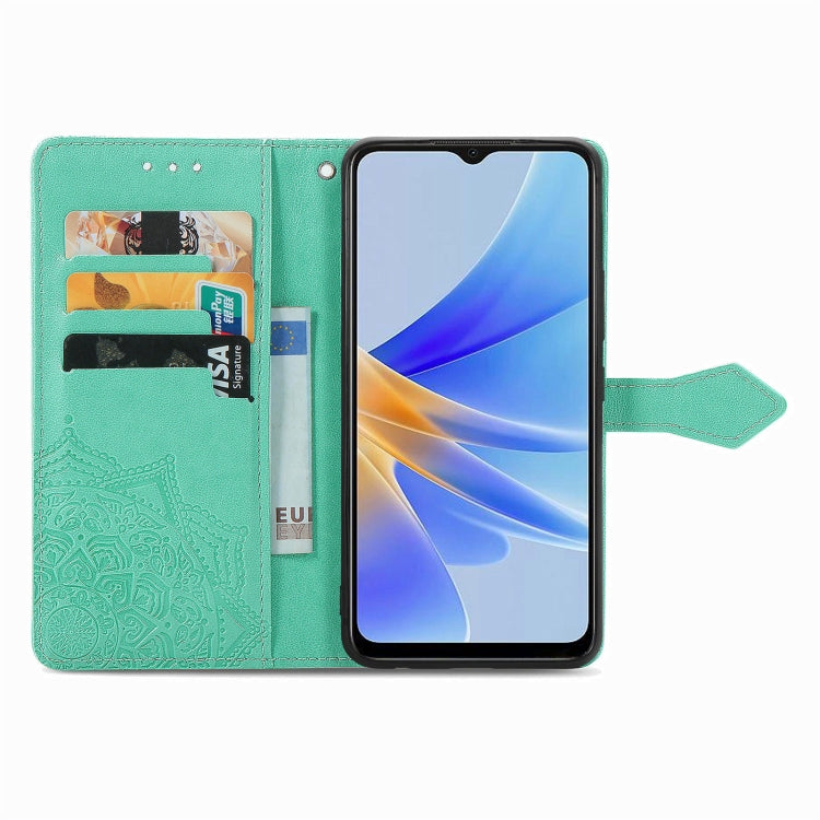 For OPPO  A17 Mandala Flower Embossed Leather Phone Case