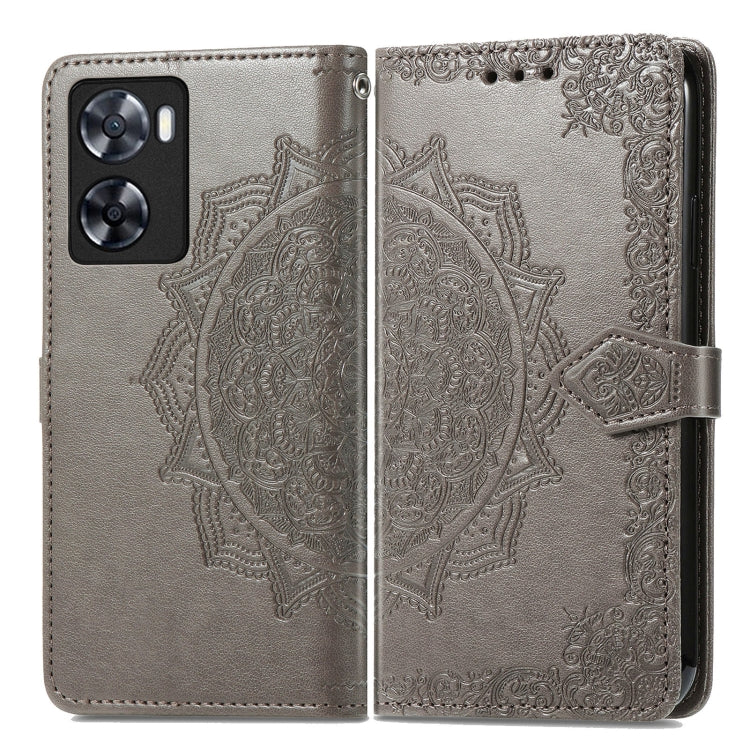 For OPPO  A57 4G Mandala Flower Embossed Leather Phone Case