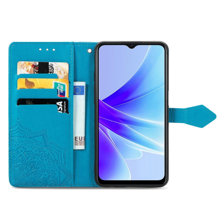 For OPPO A57s Mandala Flower Embossed Leather Phone Case