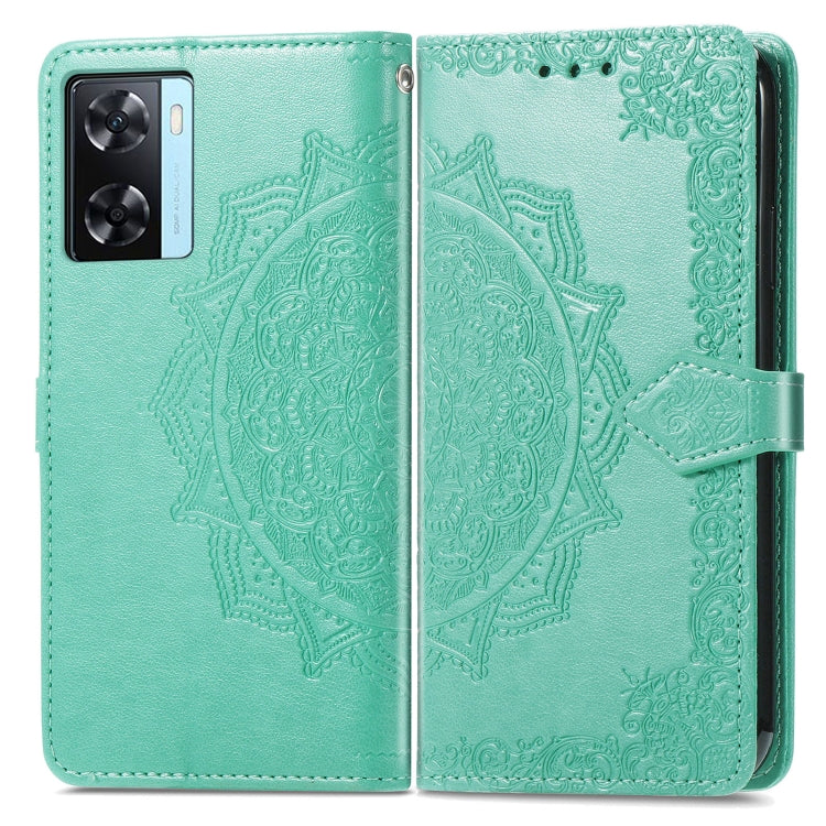 For OPPO A57s Mandala Flower Embossed Leather Phone Case