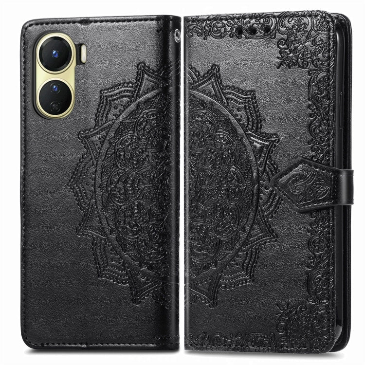 For vivo Y16 Mandala Flower Embossed Leather Phone Case