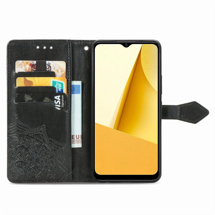 For vivo Y16 Mandala Flower Embossed Leather Phone Case