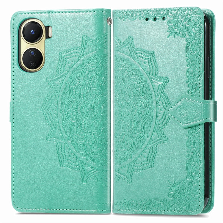For vivo Y16 Mandala Flower Embossed Leather Phone Case