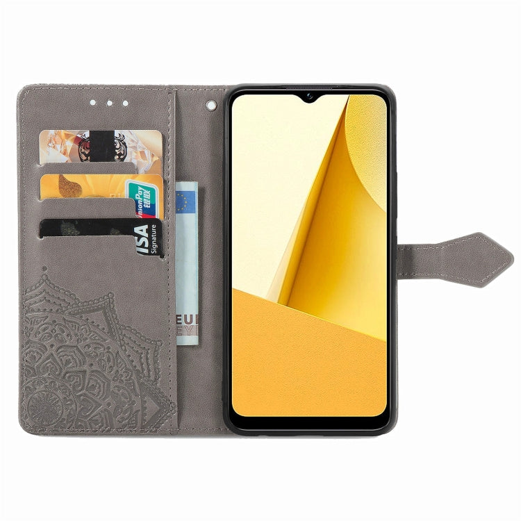 For vivo Y16 Mandala Flower Embossed Leather Phone Case