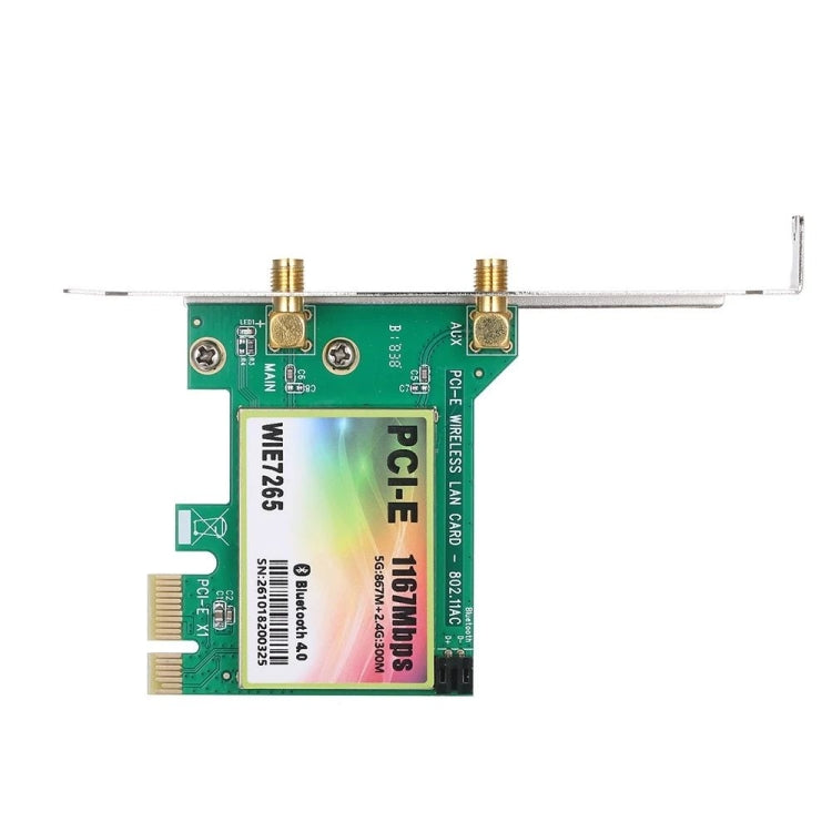 WIE7265 Dual Band 802.11ac 1167Mbps PCI-e WiFi Adapter + Bluetooth 4.2 WLAN Network Card