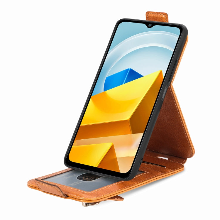 For Xiaomi Poco M5 Zipper Wallet Vertical Flip Leather Phone Case