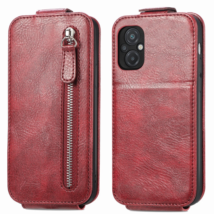 For Xiaomi Poco M5 Zipper Wallet Vertical Flip Leather Phone Case