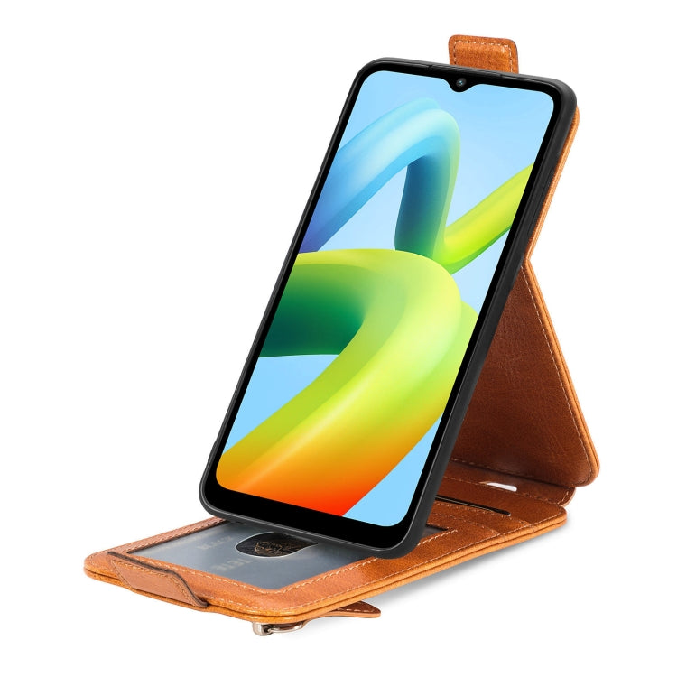 For Xiaomi Redmi A1+ Zipper Wallet Vertical Flip Leather Phone Case