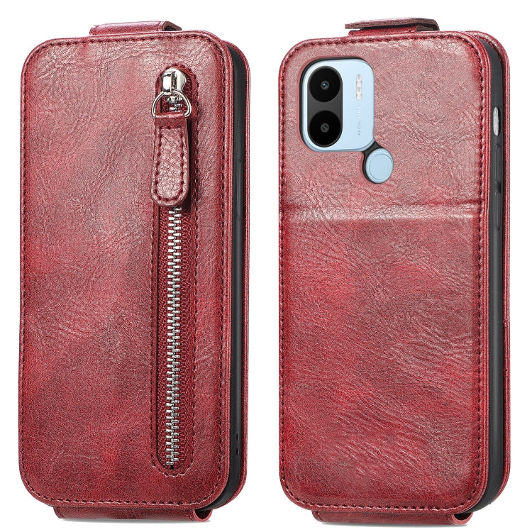 For Xiaomi Redmi A1+ Zipper Wallet Vertical Flip Leather Phone Case