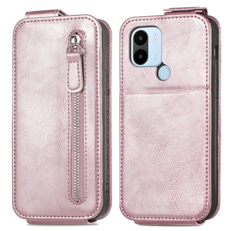 For Xiaomi Redmi A1+ Zipper Wallet Vertical Flip Leather Phone Case