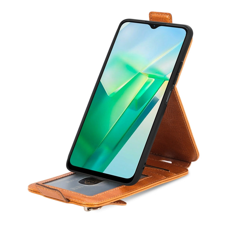 For vivo T2X 5G Zipper Wallet Vertical Flip Leather Phone Case