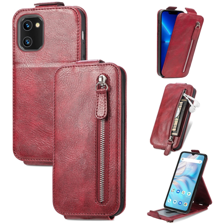 For UMIDIGI A13S Zipper Wallet Vertical Flip Leather Phone Case