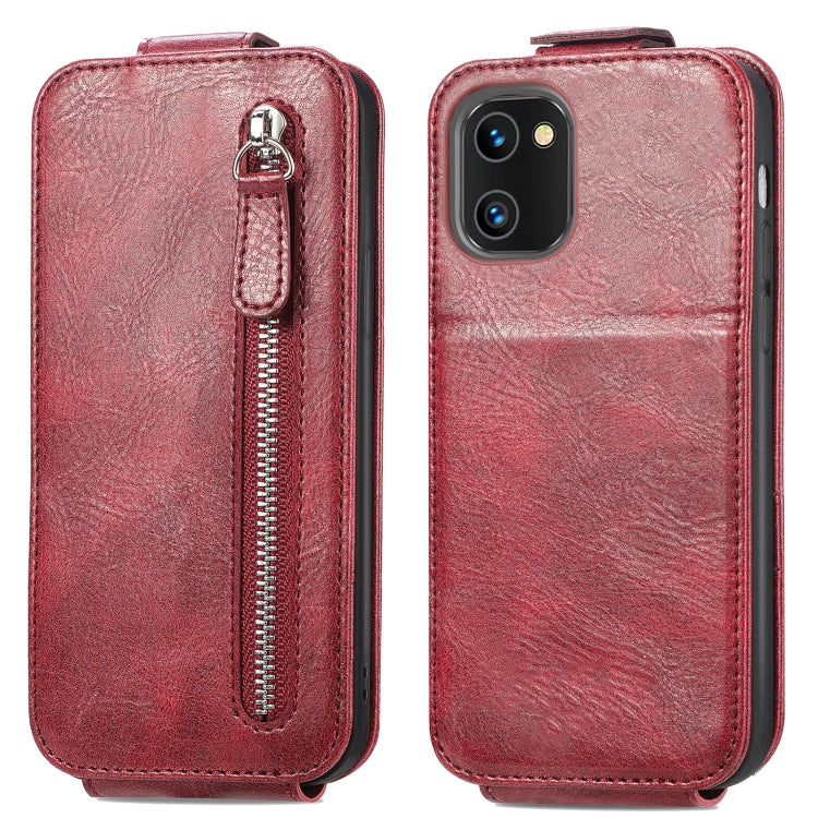 For UMIDIGI A13S Zipper Wallet Vertical Flip Leather Phone Case