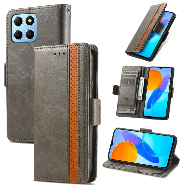 For Honor X8 5G CaseNeo Splicing Dual Magnetic Buckle Leather Phone Case