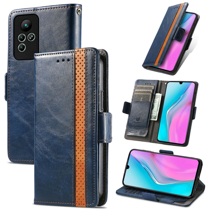 For Infinix Note 11 CaseNeo Splicing Dual Magnetic Buckle Leather Phone Case