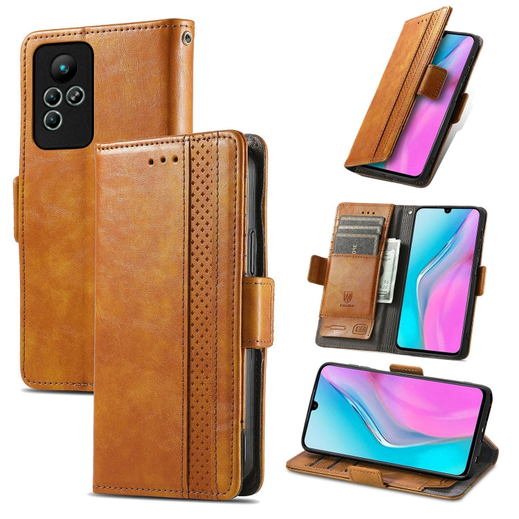 For Infinix Note 11 CaseNeo Splicing Dual Magnetic Buckle Leather Phone Case