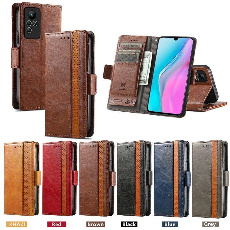 For Infinix Note 11 CaseNeo Splicing Dual Magnetic Buckle Leather Phone Case