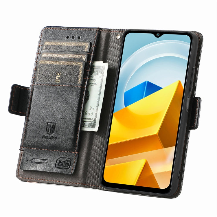 For Xiaomi Poco M5 CaseNeo Splicing Dual Magnetic Buckle Leather Phone Case