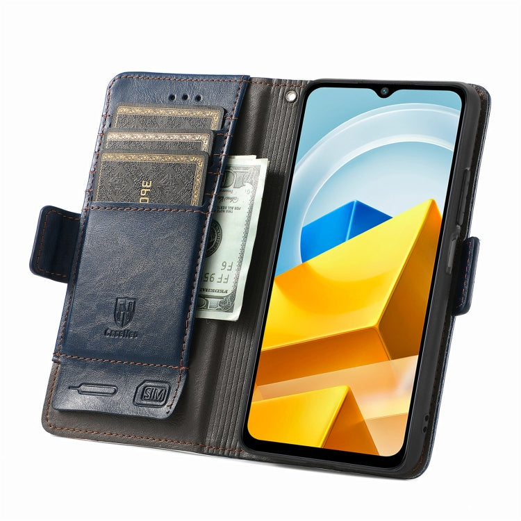 For Xiaomi Poco M5 CaseNeo Splicing Dual Magnetic Buckle Leather Phone Case