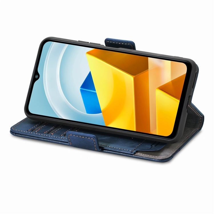 For Xiaomi Poco M5 CaseNeo Splicing Dual Magnetic Buckle Leather Phone Case