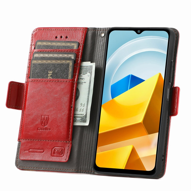 For Xiaomi Poco M5 CaseNeo Splicing Dual Magnetic Buckle Leather Phone Case