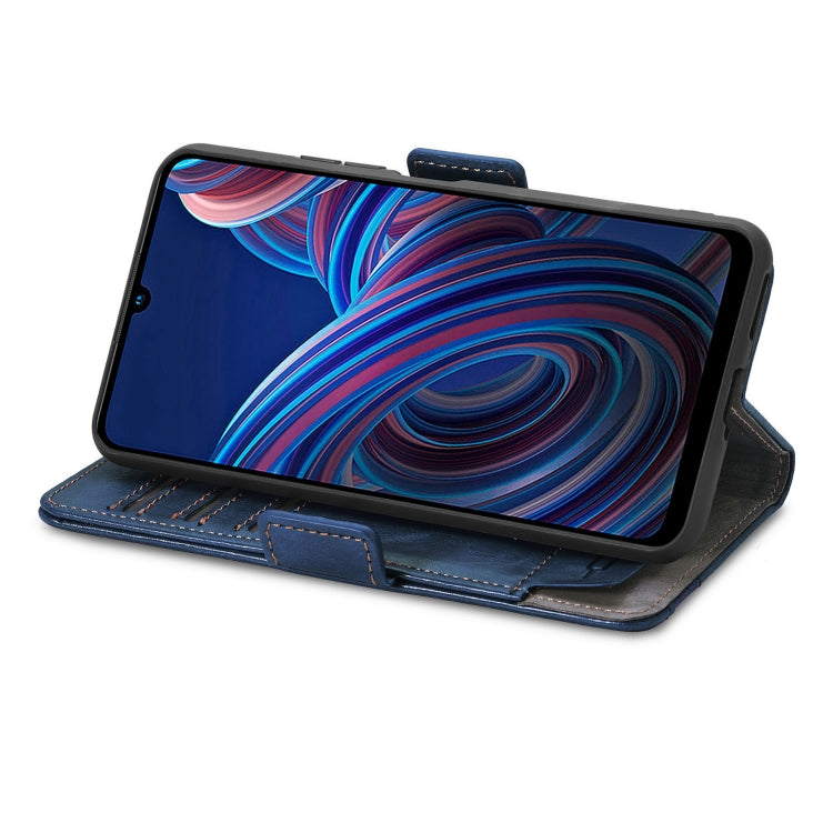 For ZTE Blade A72 4G CaseNeo Splicing Dual Magnetic Buckle Leather Phone Case