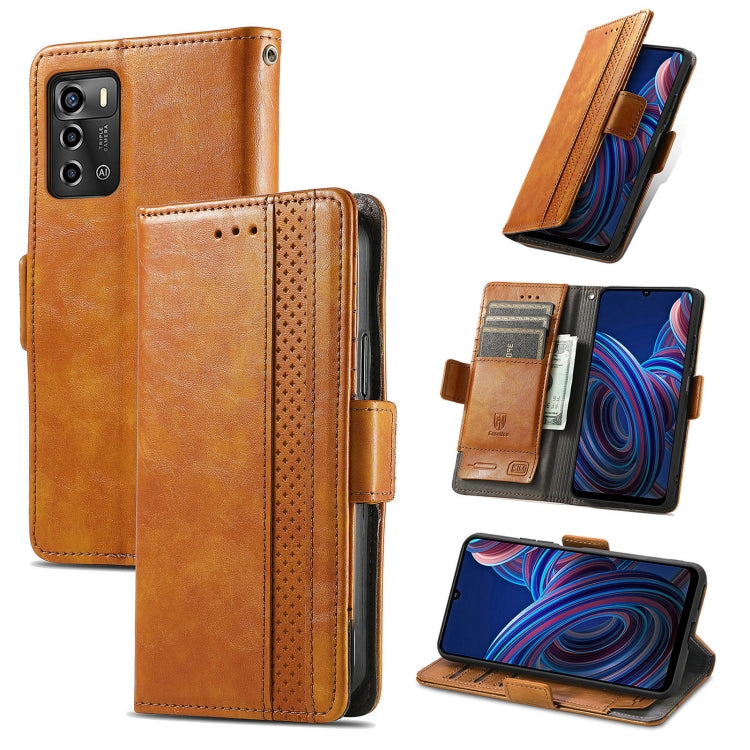 For ZTE Blade A72 4G CaseNeo Splicing Dual Magnetic Buckle Leather Phone Case