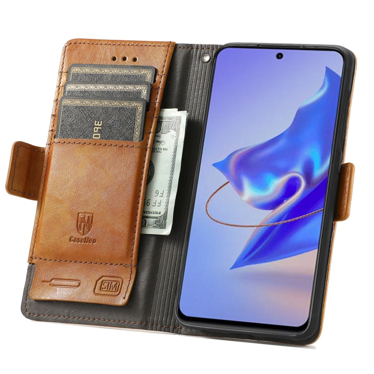 For ZTE Blade V40 Pro CaseNeo Splicing Dual Magnetic Buckle Leather Phone Case