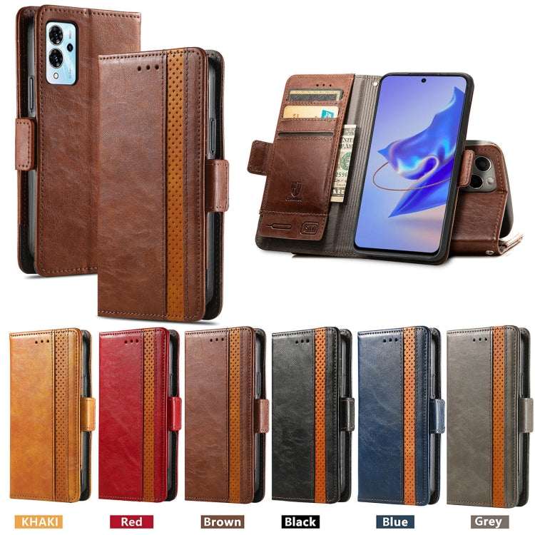 For ZTE Blade V40 Pro CaseNeo Splicing Dual Magnetic Buckle Leather Phone Case