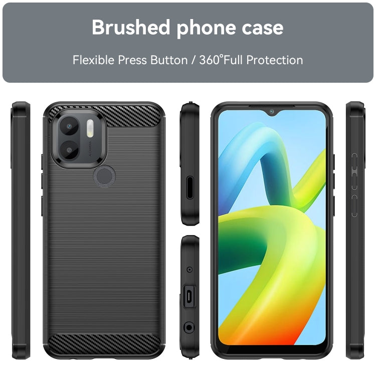 For Xiaomi Redmi A1+ Brushed Texture Carbon Fiber TPU Phone Case