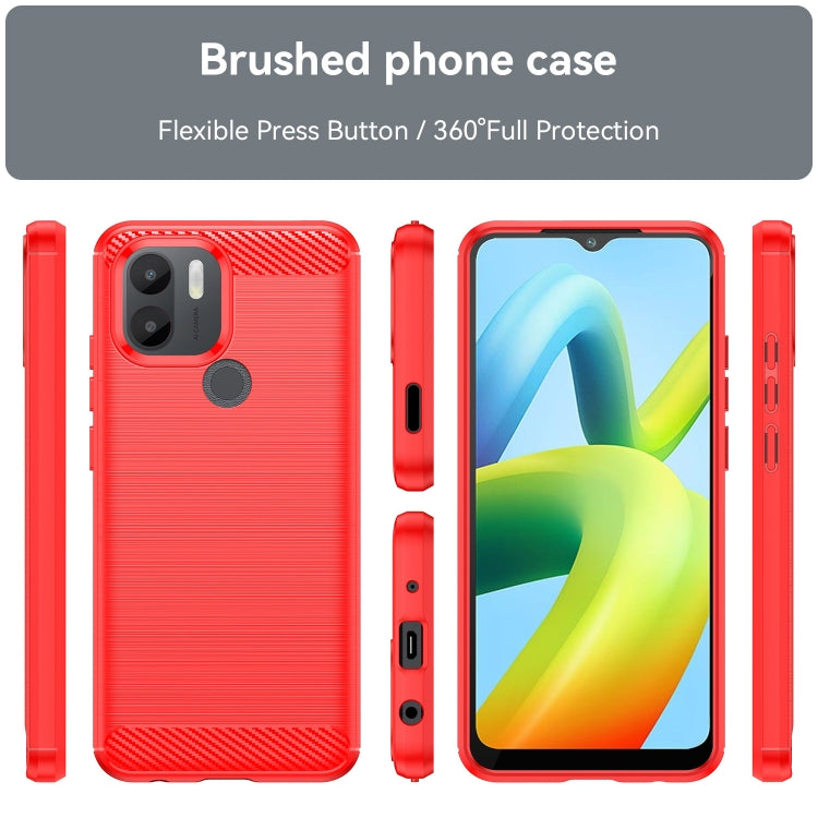 For Xiaomi Redmi A1+ Brushed Texture Carbon Fiber TPU Phone Case
