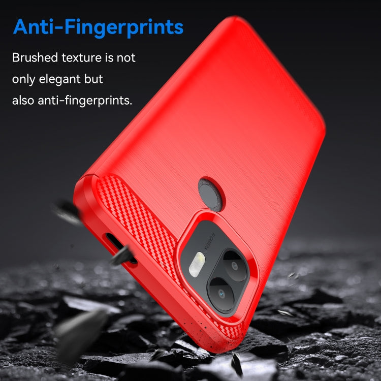 For Xiaomi Redmi A1+ Brushed Texture Carbon Fiber TPU Phone Case