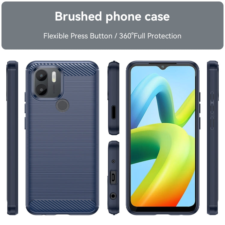 For Xiaomi Redmi A1+ Brushed Texture Carbon Fiber TPU Phone Case