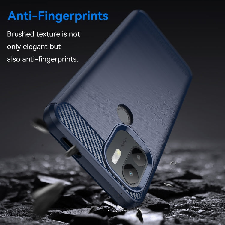 For Xiaomi Redmi A1+ Brushed Texture Carbon Fiber TPU Phone Case
